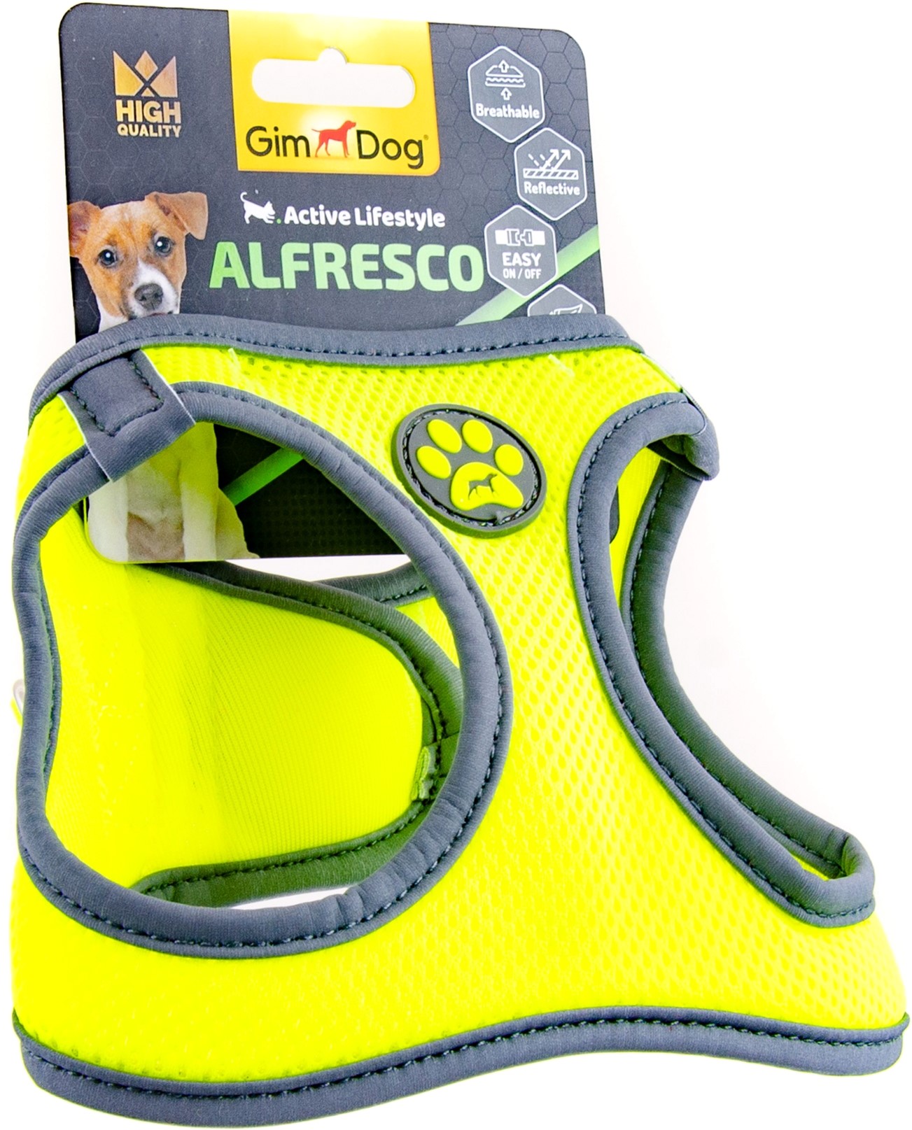 

Шлея для собак GimDog Alfresco XS 34-36 см неопрен Желтая (8009632059877)