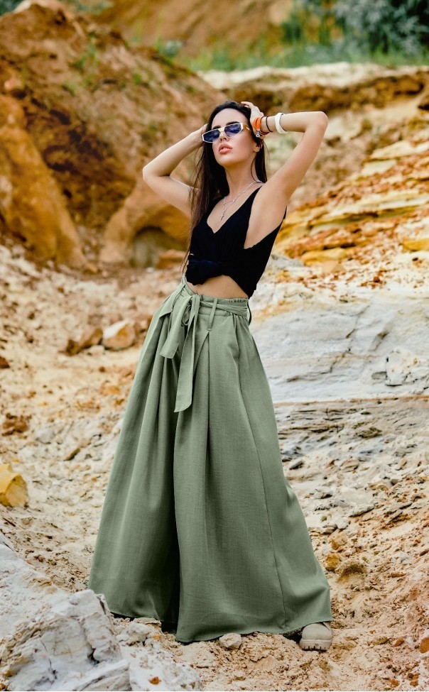 

Хлопковые брюки YaStyl M/L оливковый 43432113