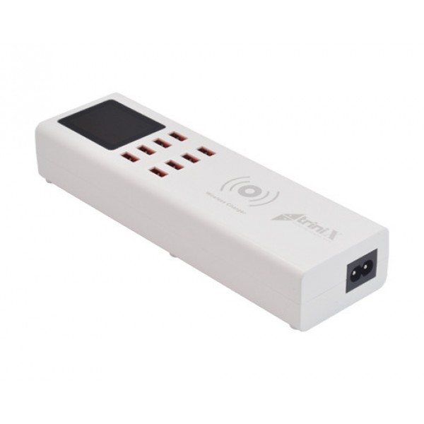

Зарядное устройство на 8 usb портов Trinix CDA23W 20 Вт 8 А + беспроводная зарядка White-Black