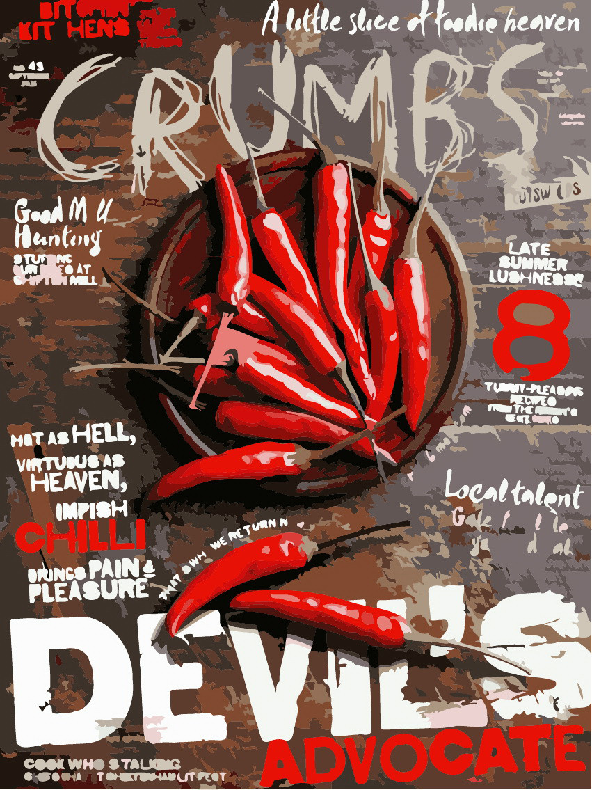 Перец номер 30. Номера Чили. Food Magazine Design Cover.