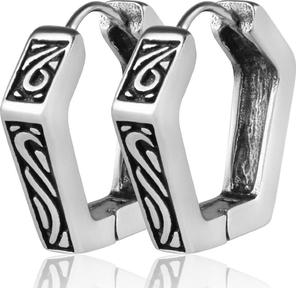 

Серьги-кольца из стали Everiot SE-ZS-1821 с узором