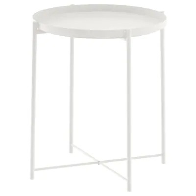 

Столик IKEA (ИКЕА) GLADOM с подносом круглый Белый 703.378.19