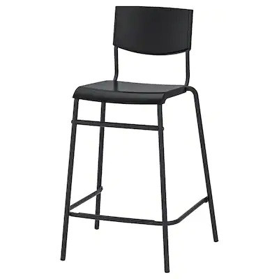 

Барный стул со спинкой IKEA (ИКЕА) STIG 63 см Черный 304.984.18