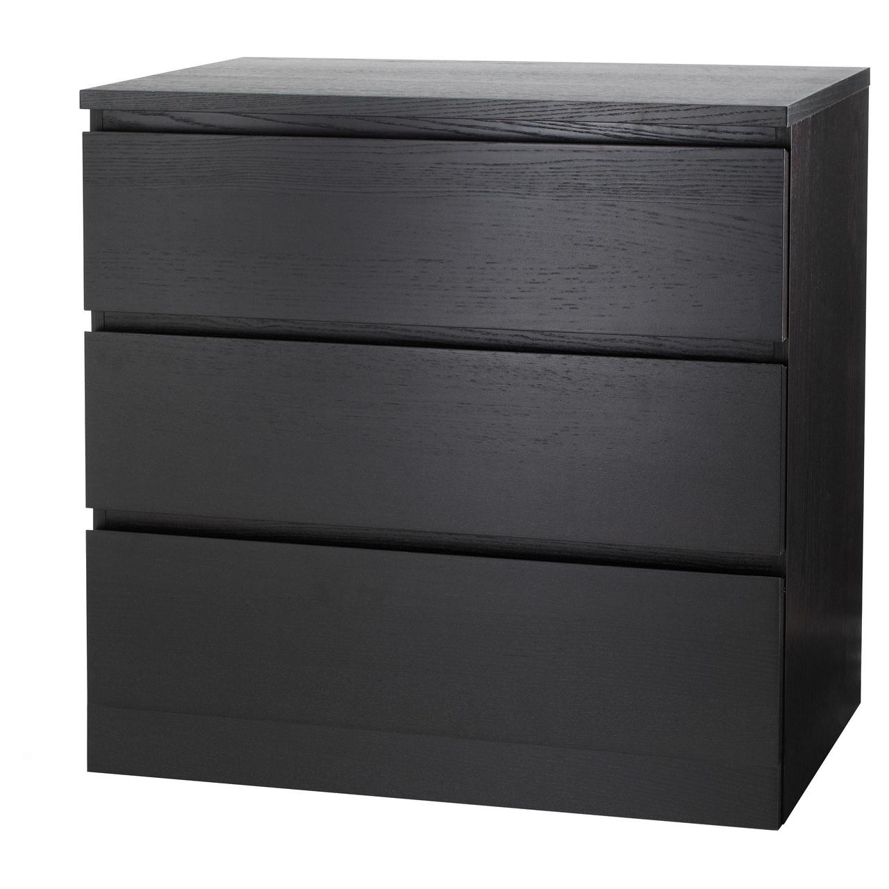 

Комод с 3 ящиками IKEA (ИКЕА) Malm Черно-коричневый 204.035.57