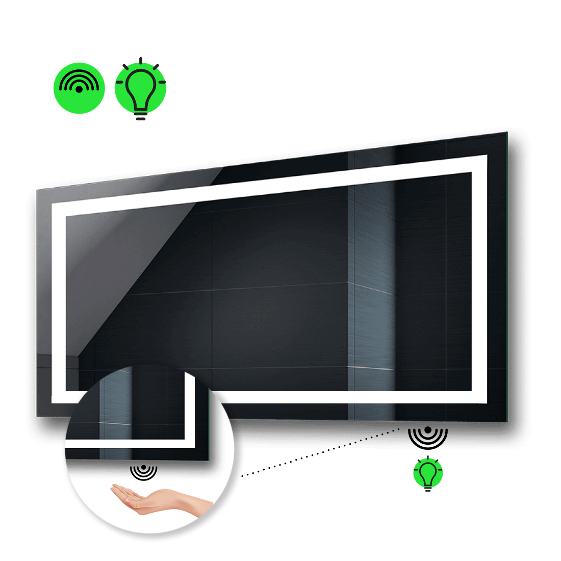

LED-зеркало 100x60см, с ИК включателем, модель Karnet