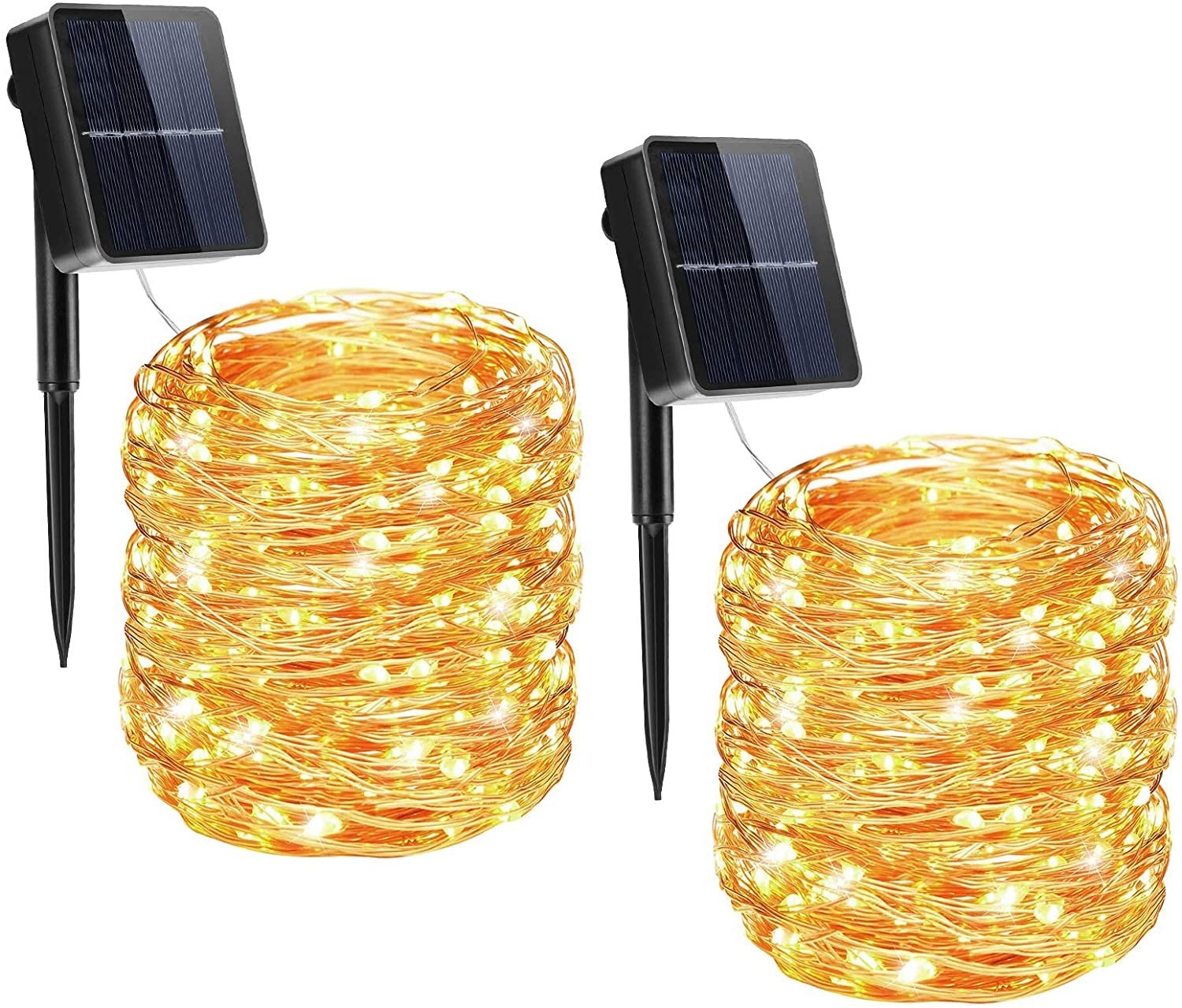 

Автономная водостойкая светодиодная гирлянда Kolpop Solar Fairy Lights 12 м 120 Led с солнечной панелью 2 шт