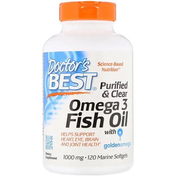 

Рыбий жир Омега 3 Doctor's Best Omega 3 Fish Oil with Goldenomega 1000 mg 120 капсул