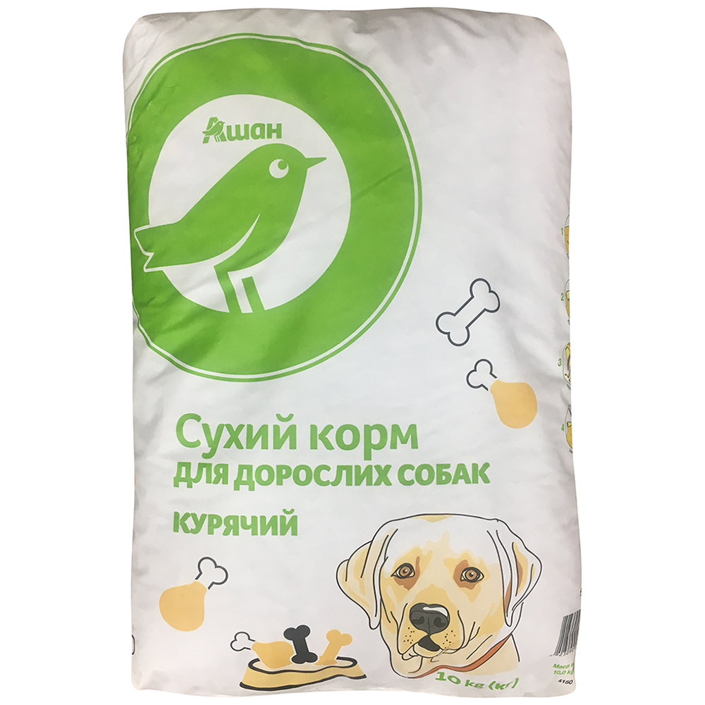 

Сухой корм для взрослых собак Auchan куриный, 10 кг