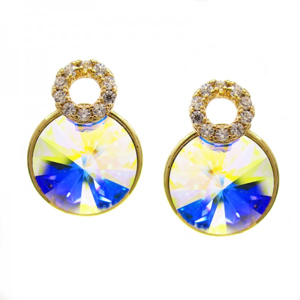

Серьги Xuping с белыми АВ кристаллами Swarovski позолота 18К 1386000