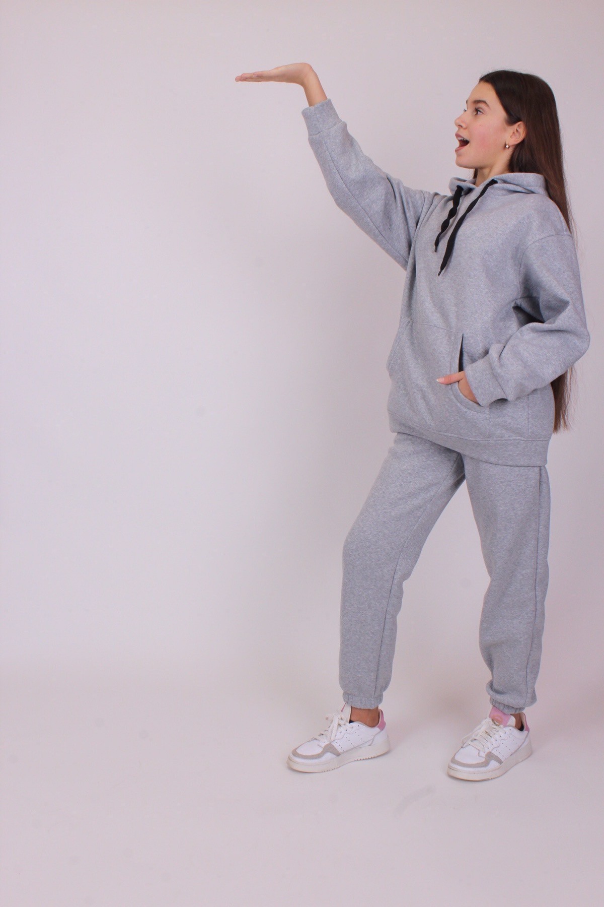 

Спортивный костюм на флисе Kristy style 2032 140 Серебро