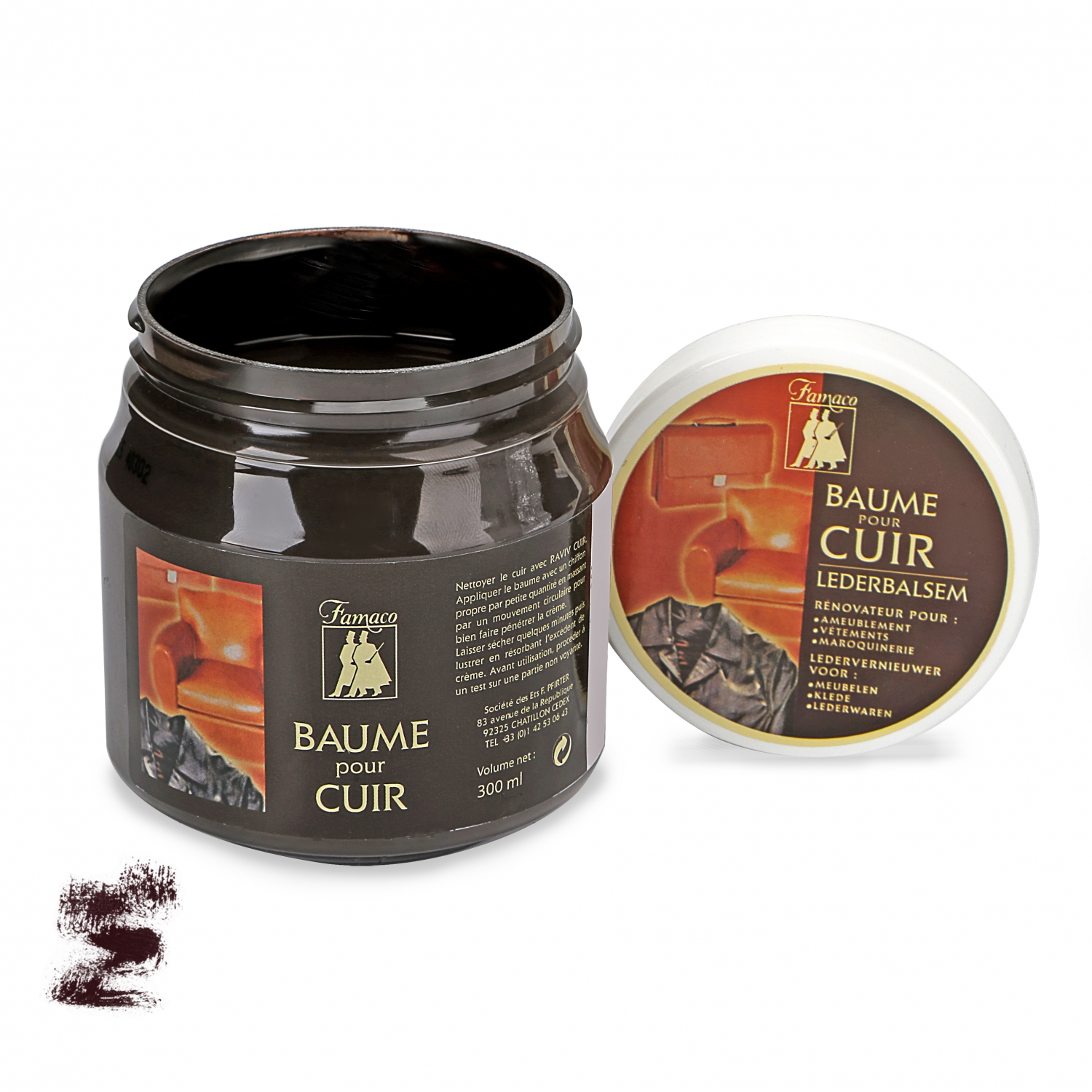 

Бальзам темно-коричневый для деликатной кожи Famaco Baume Pour Cuir, 300 ml