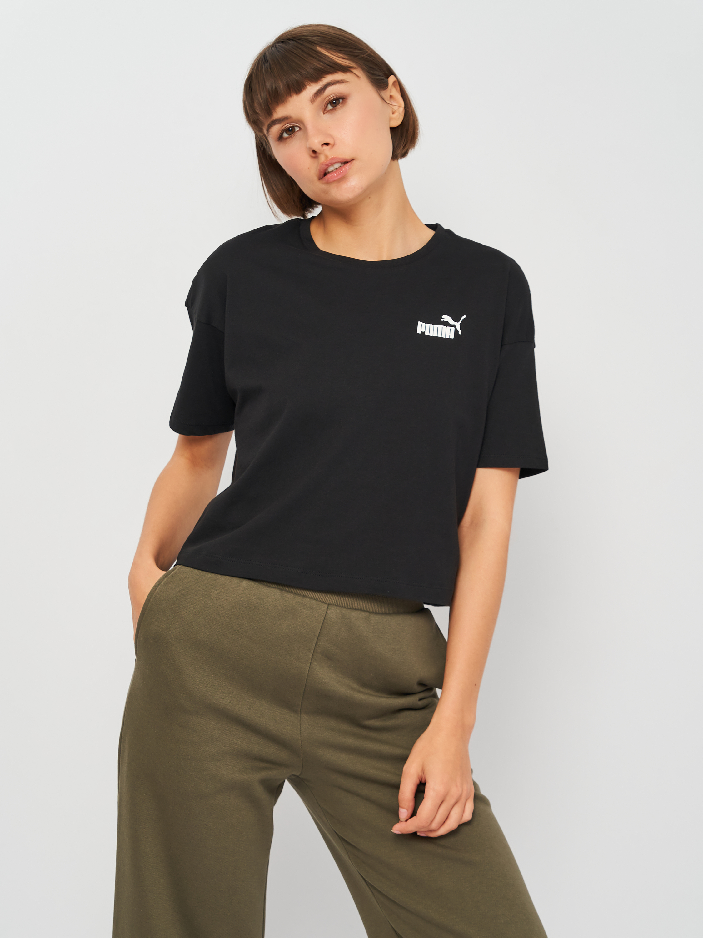 

Футболка Puma ESS Cropped Small Logo Tee 58686701  Puma Black, Футболка Puma ESS Cropped Small Logo Tee 58686701 M Puma Black