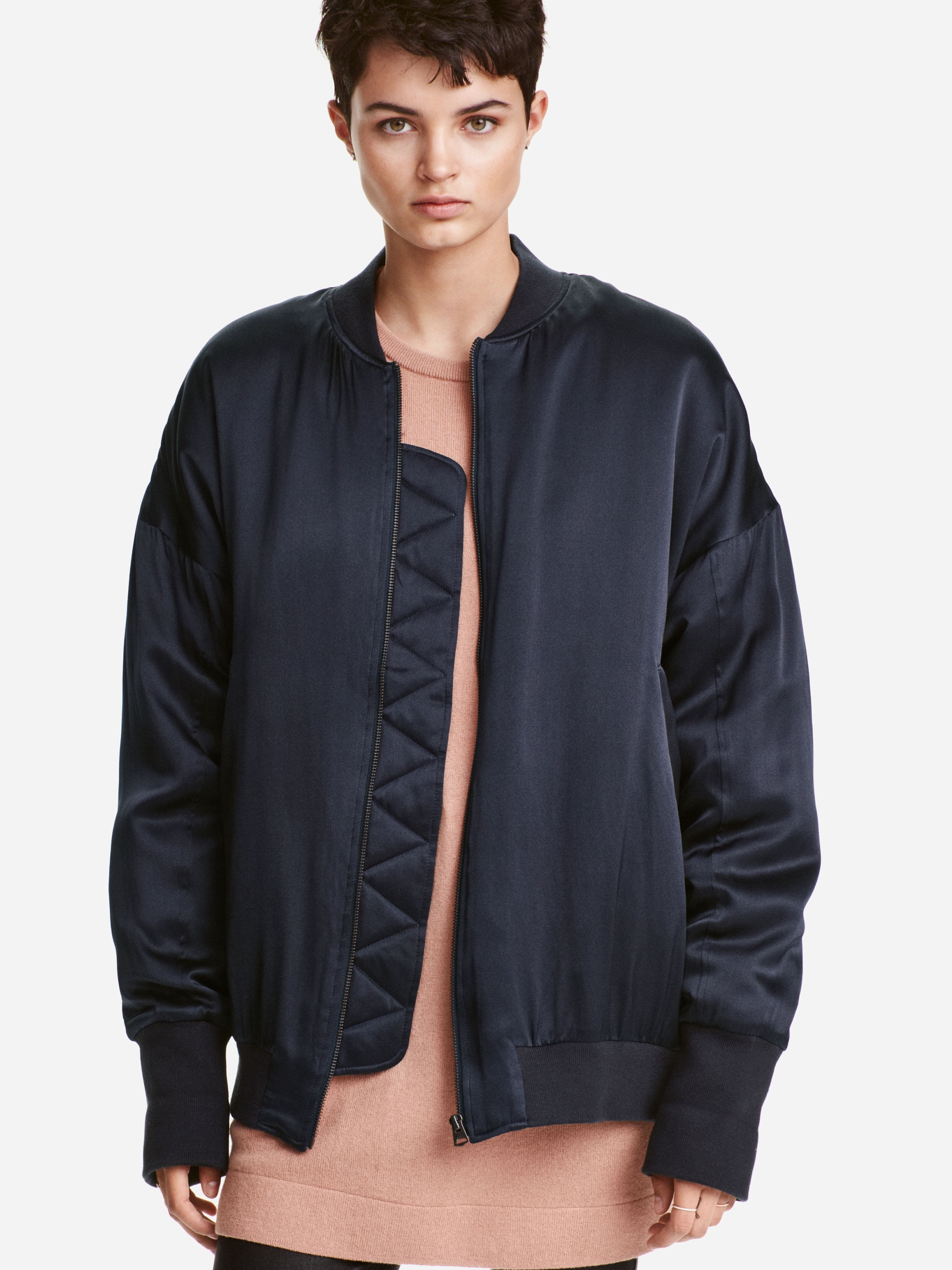 

Бомбер H&M 4330014-AAQJ 40 Темно-синий