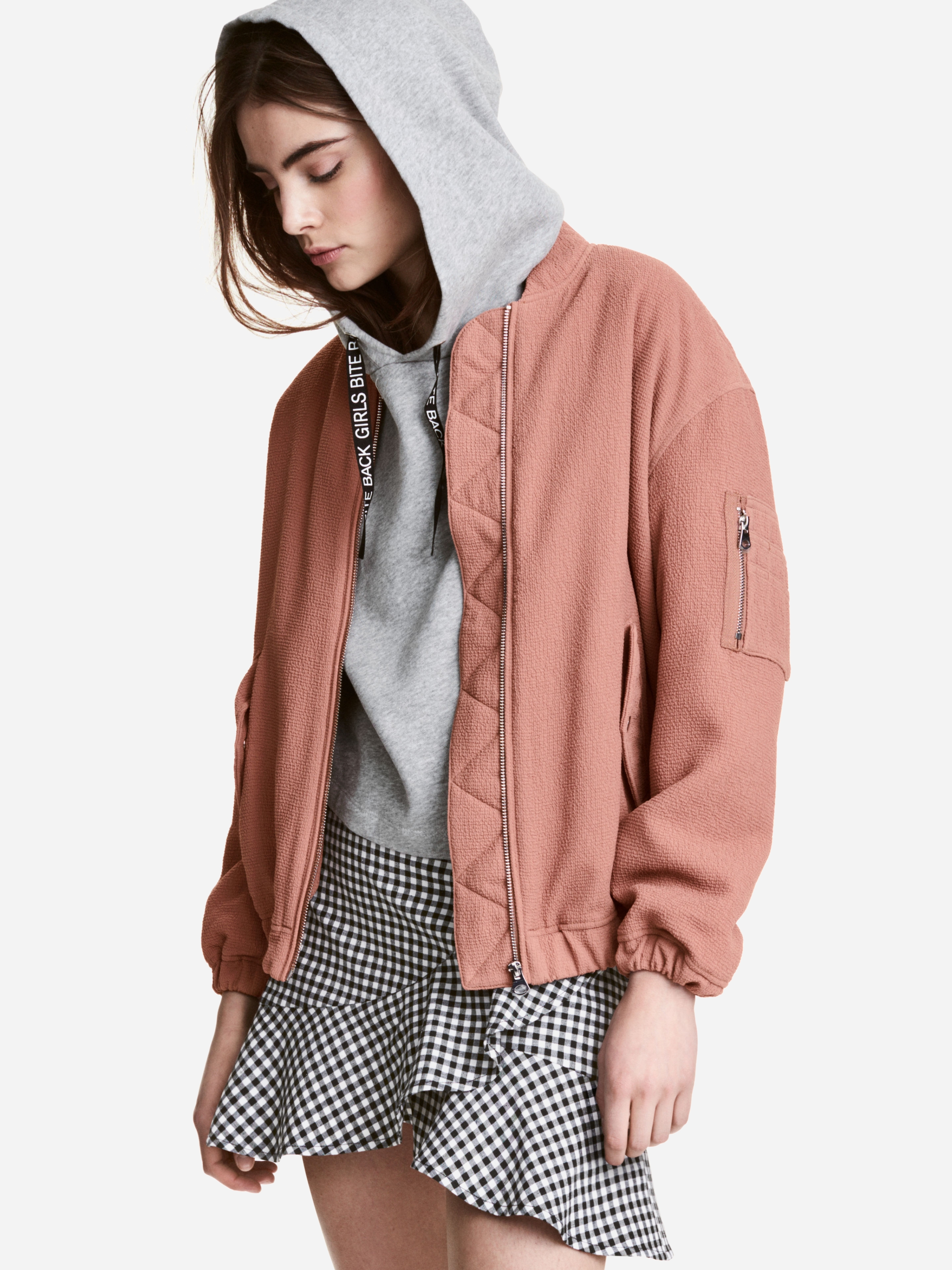 

Бомбер H&M 4762755-ACXV 42 Темно-розовый