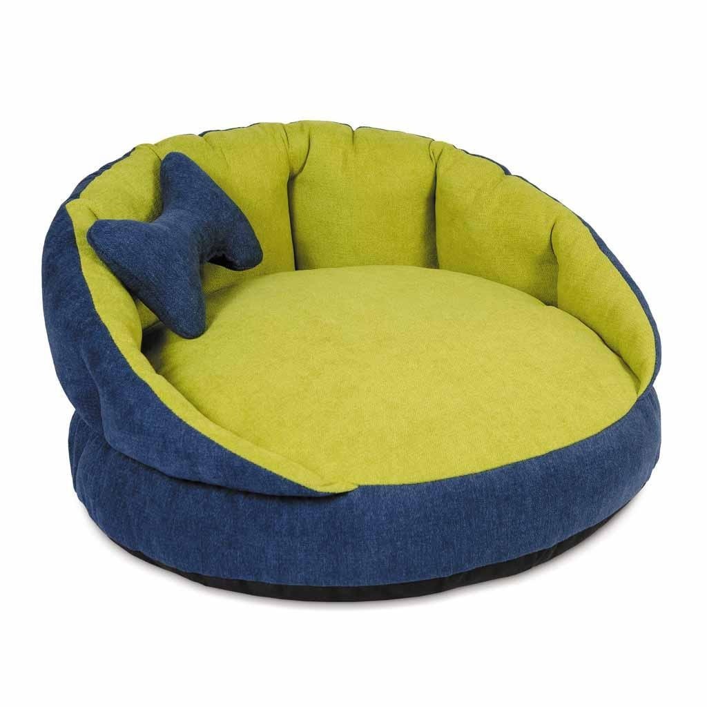 

Лежак Pet Fashion Шарм 1 для котов и собак индиго-лайм 54*54*27 см