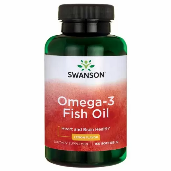 

Омега-3, рыбий жир, Omega-3 Fish Oili, Swanson, лимонный вкус, 150 гелевых капсул (SWA-11253)