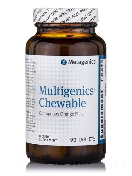 

Мультивитамины и минералы, Multigenics Chewable, Metagenics, вкус апельсина, 90 жевательных таблеток (MET-77559)