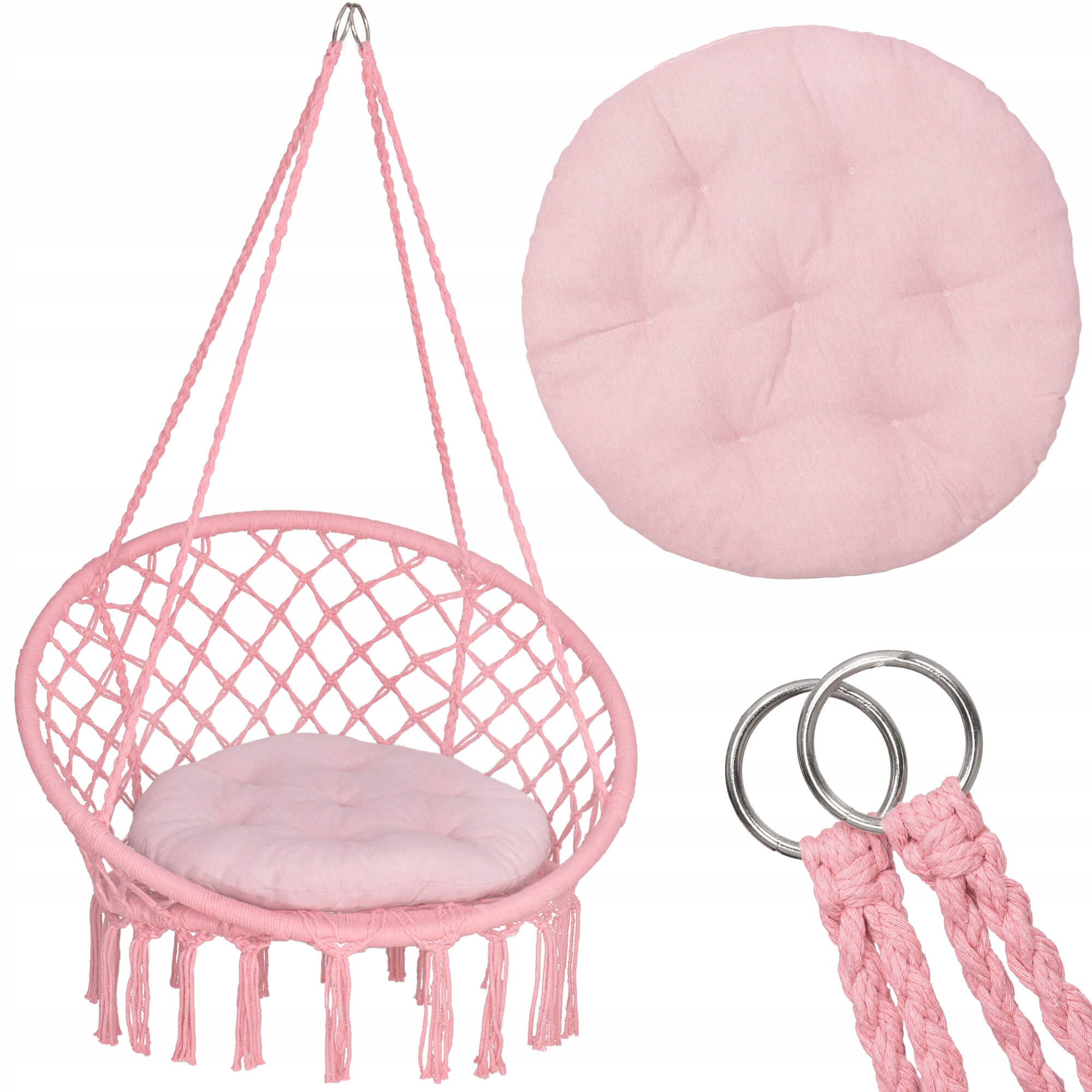 

Подвесное кресло-качели (плетеное) с подушкой Springos SPR0029 Pink