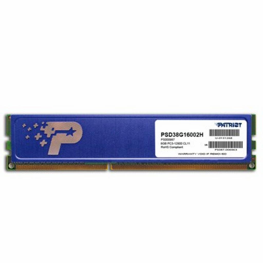 

Модуль пам&яті для комп&ютера DDR3 8GB 1600 MHz Patriot (PSD38G16002H)