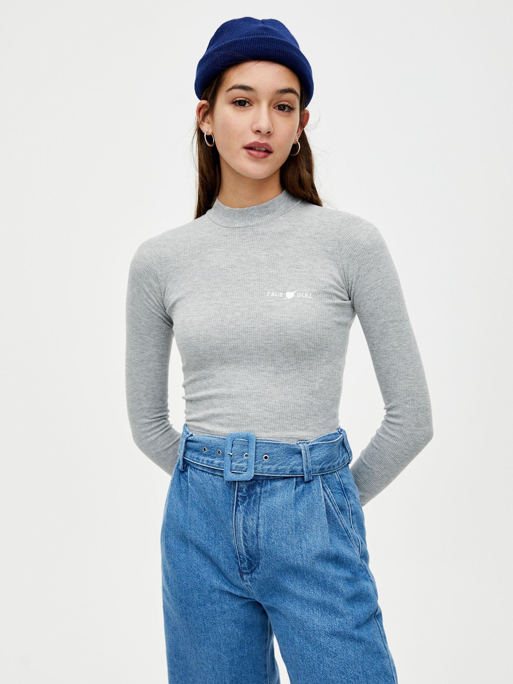 

Лонгслив Pull & Bear 5246/313/803-ABKU XS Серый