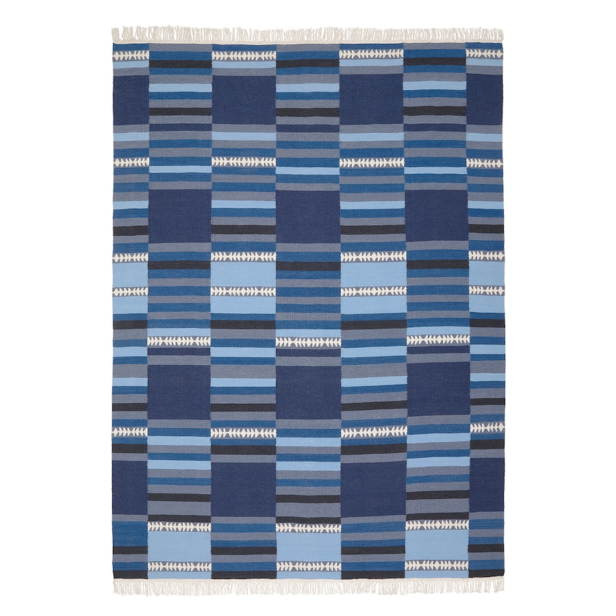 

Ковер IKEA TRANGET безворсовый, оттенки синего, 170x240 см 104.385.38