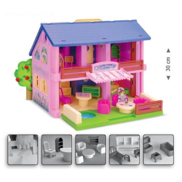 

Домик для кукол Розовая мечта (Wader) Вадер от 3 лет, Подарок для девочки, Домик для маленьких кукол,