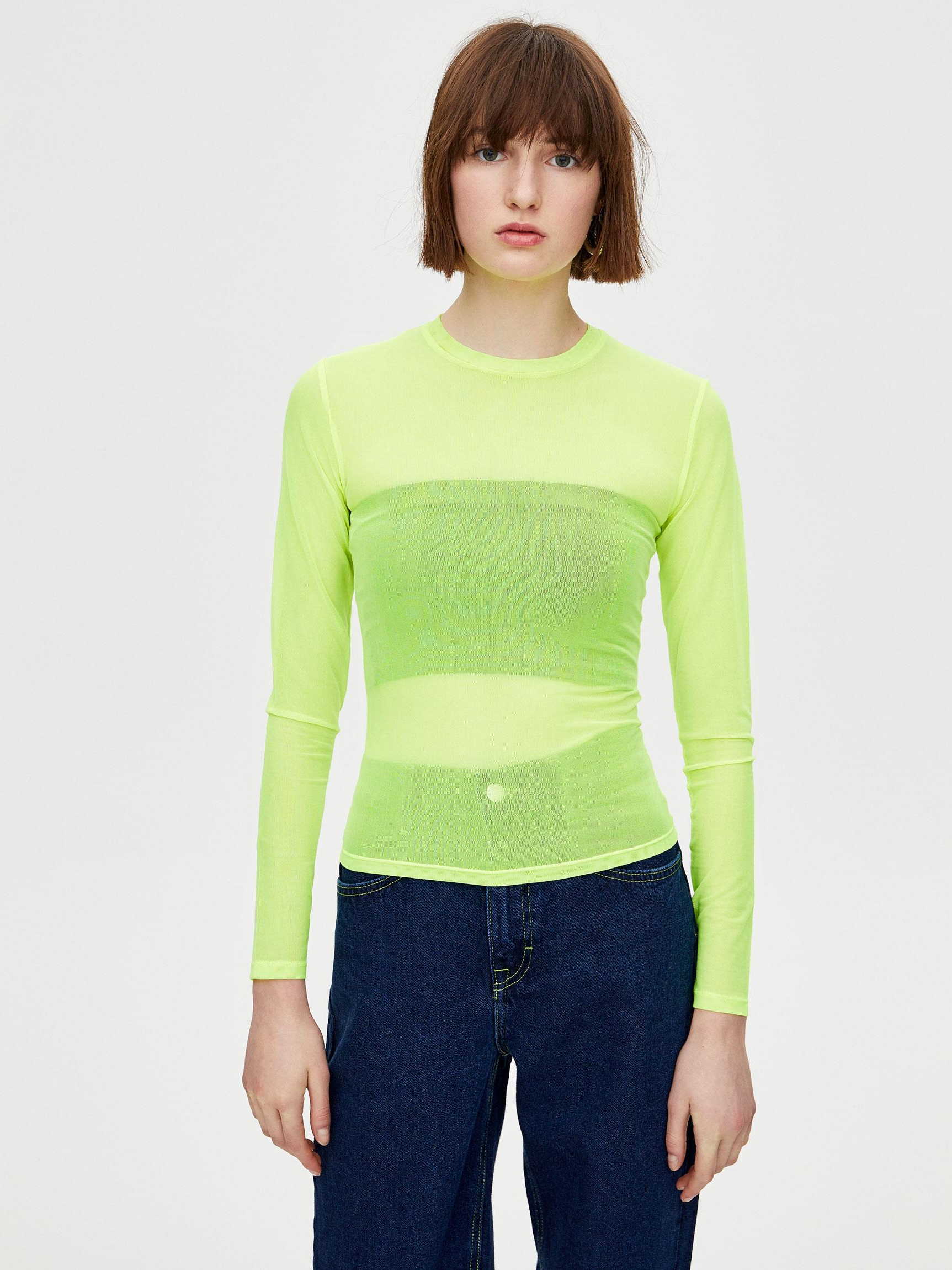 

Лонгслив Pull & Bear 5246/395/301-ACWI S Салатовый