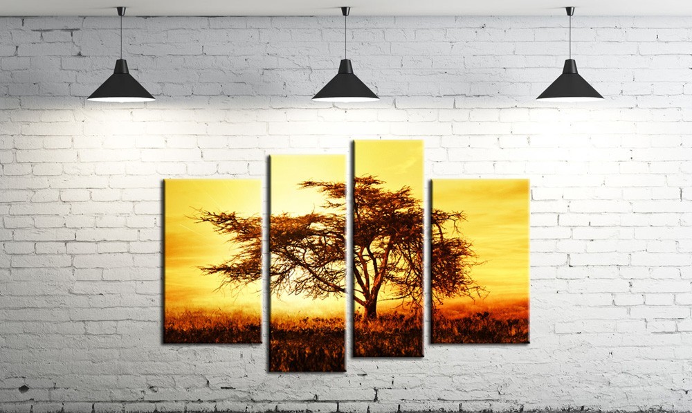 

Модульная картина на холсте DK Place из четырех частей Дерево на закате (DKPM4-p18)