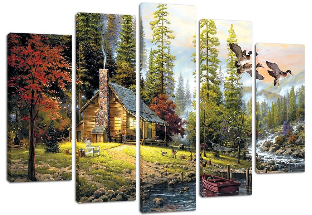 

Модульная картина на холсте из 5 частей DK Place 120x80 см (PLM5-66)