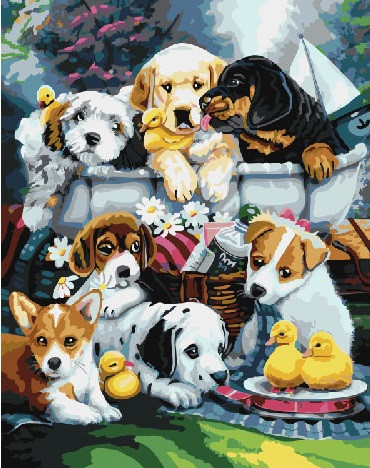 

Картина по номерам - Стая щенков BrushMe 40*50см. (GX21568)