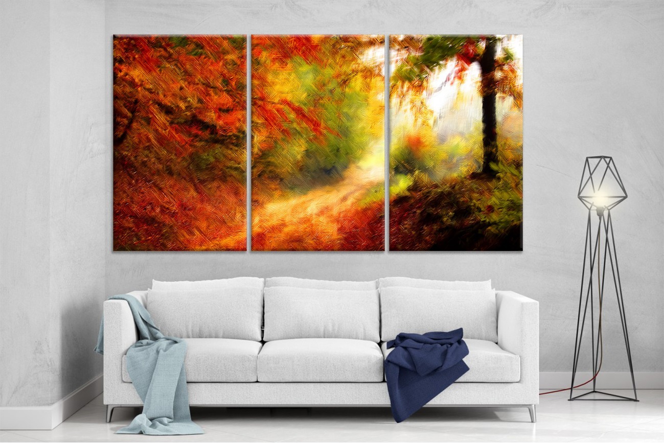 

Модульная картина на холсте DK Place из трех частей 167x99 см Осень (XL50)