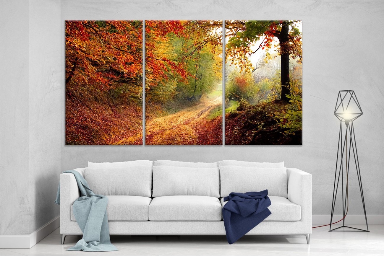 

Модульная картина на холсте DK Place из трех частей 167x99 см Ранняя осень (XL25)