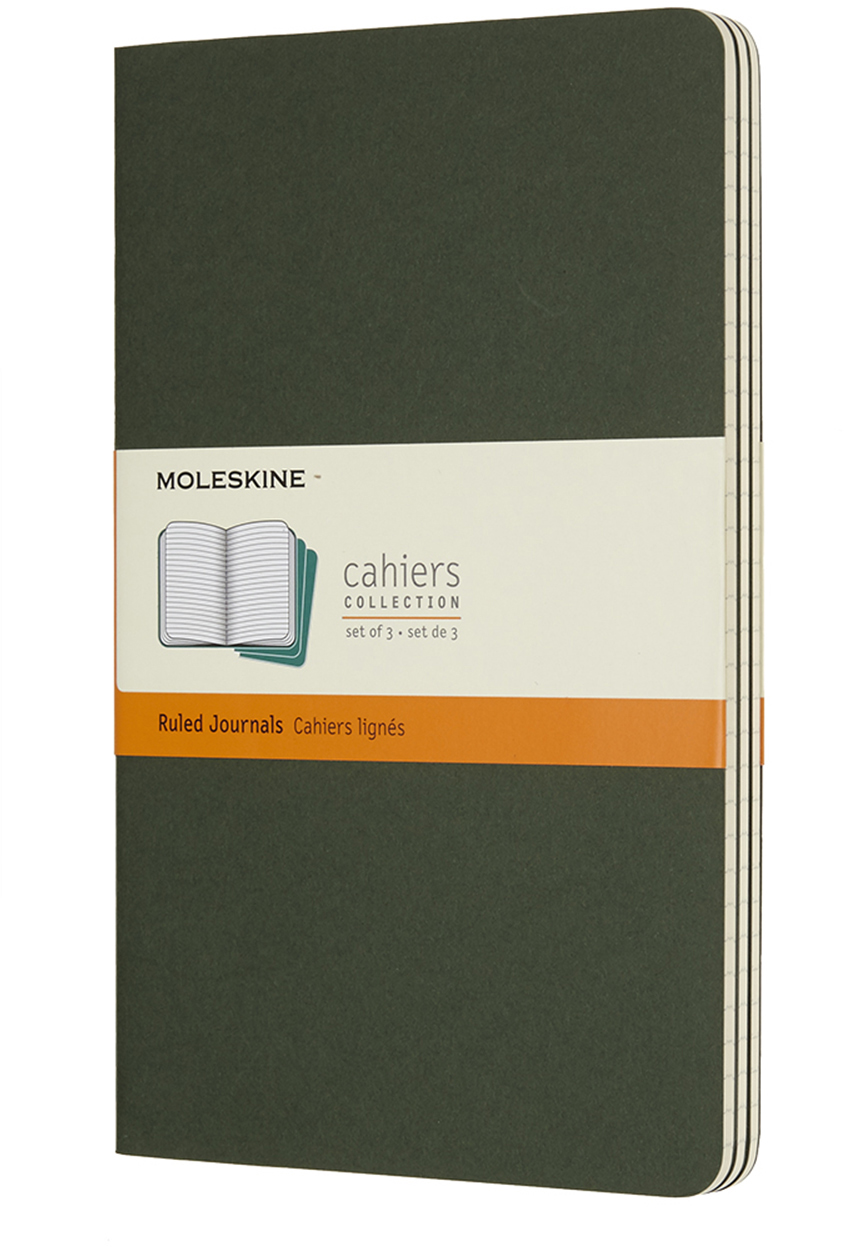 

Набор записных книг Moleskine Cahier 13 x 21 см 3 шт по 80 страниц в линейку Зеленый (8055002855273)