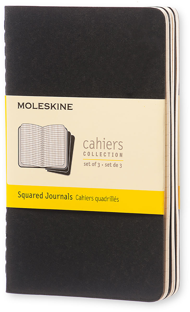 

Набор записных книг Moleskine Cahier 9 x 14 см 3 шт по 64 страницы в клетку Черный (9788883704901)