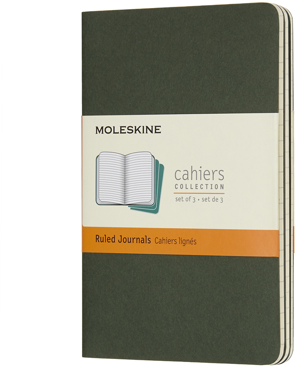 

Набор записных книг Moleskine Cahier 9 x 14 см 3 шт по 64 страницы в линейку Зеленый (8055002855211)