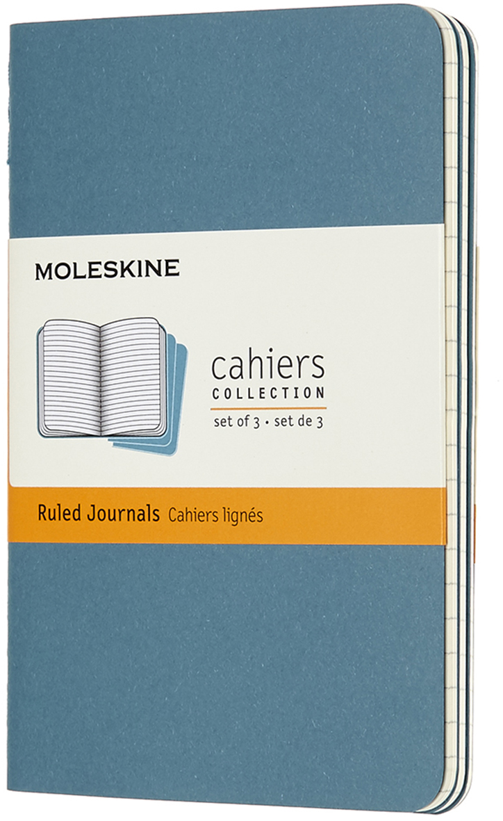 

Набор записных книг Moleskine Cahier 9 x 14 см 3 шт по 64 страницы в линейку Голубой (8058647629582)