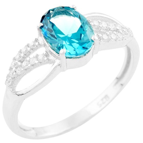 

Серебряное кольцо SilverLine с топазом Лондон Блю 17 размер