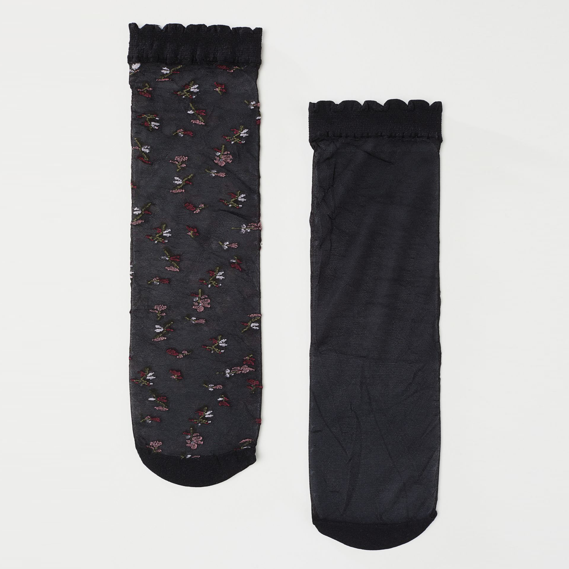 

Носки капроновые H&M 1407-682899 35-42 2 пары Черные цветы