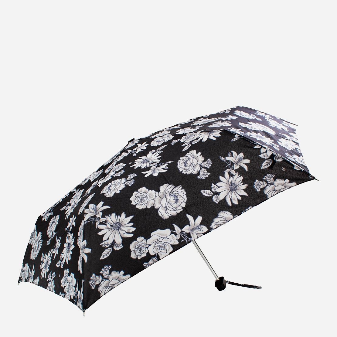 

Зонт складной Fulton FULL340-Blk-white-floral механический Сине-серый