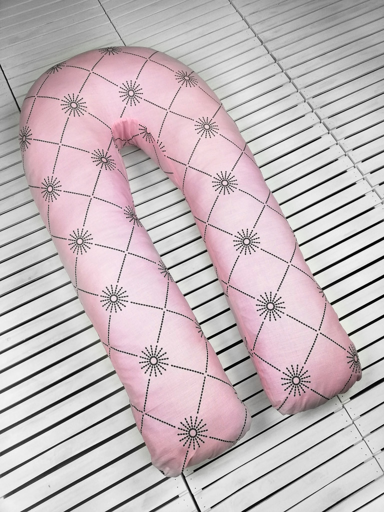 

U-образная подушка подкова обнимашка для беременных Esen Розовый ромб XL 120x75 см (107SG 040 XL)