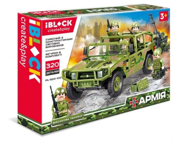 

Конструктор "Армия"iBLOCK Бронированный джип и фигурки 320 деталей военная детализированная техника для мальчика (Т1031)