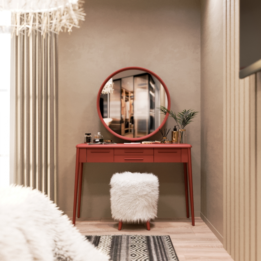 

Трюмо с пуфом Fenster Бланко Красное
