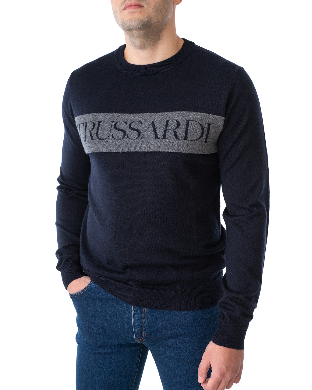 

Светр чоловічий TRUSSARDI JEANS (52M00426-OF000583-U290/20-21) Синій XXL