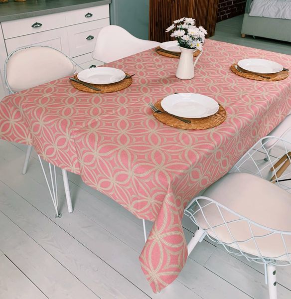 

Скатерть с тефлоновым покрытием MacroHorizon Узор Коралловый с бежем, Диаметр 170 см