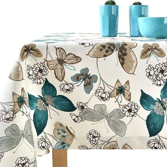 

Скатерть с тефлоновым покрытием MacroHorizon Бабочка Бирюза, 140*170 см