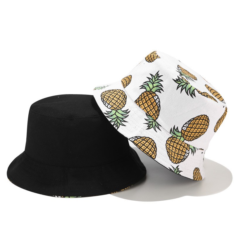 

Панама Bucket Hat City-A с Ананасами Двухсторонняя Белая с Черной обратной стороной