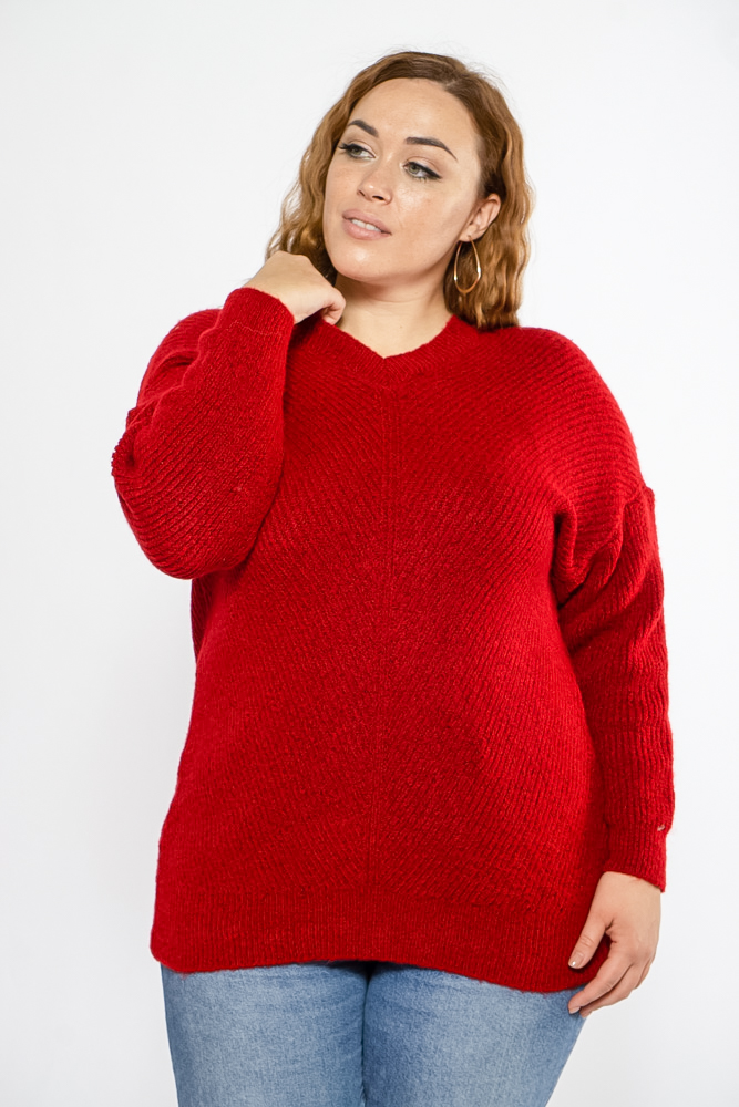 

Свитер женский oversize Time of Style 120PRZGR002 L-XL Красный