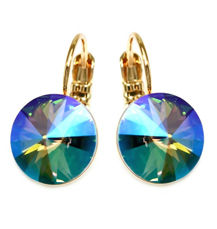 

Серьги Xuping с кристаллами Swarovski Медицинское золото Позолота 18К 1,9 см. хсс-180