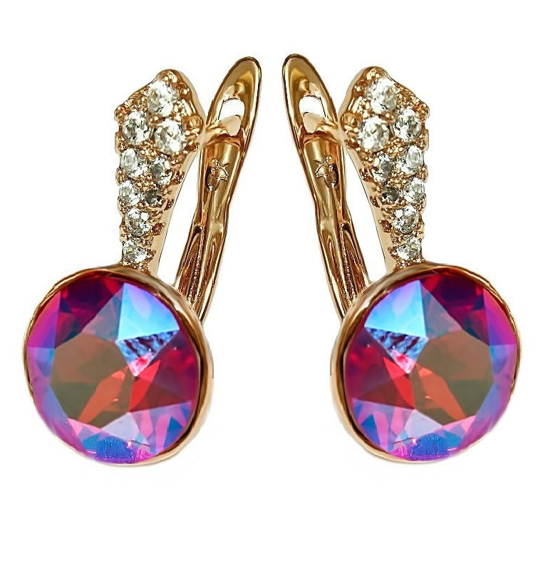 

Серьги Xuping с кристаллами Swarovski Медицинское золото Позолота 18К 1,9 см. хсс-089