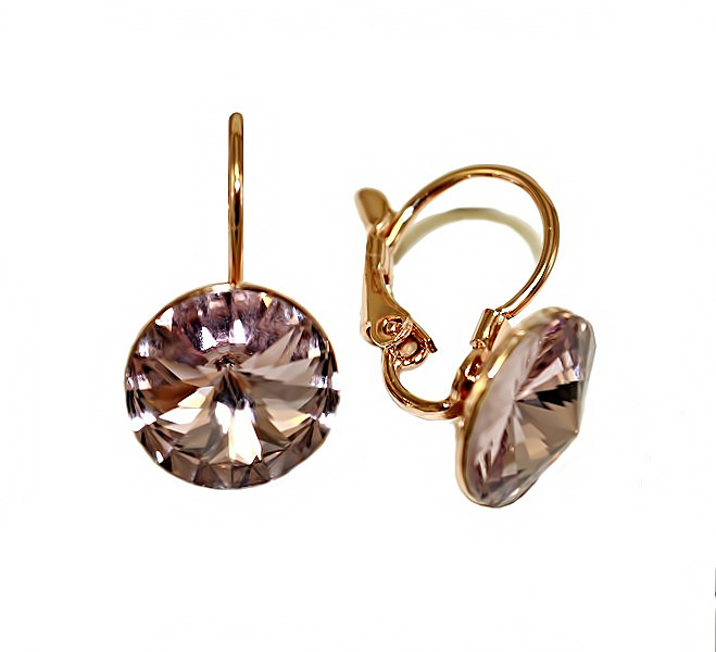 

Серьги Xuping с кристаллами Swarovski Медицинское золото Позолота РО 2 см. хсс-050